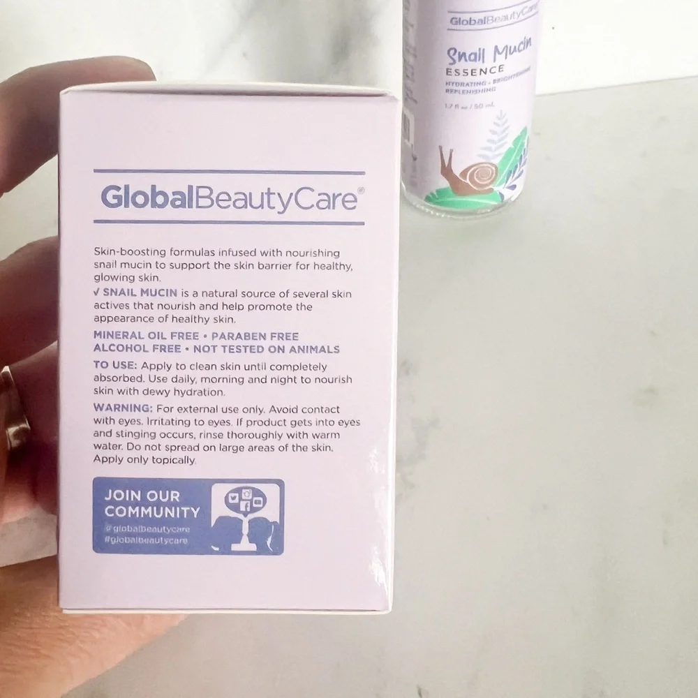 NEW Global Beauty Snail Mucin Skincare Set Moisturizer & Essence Duo Hydrating